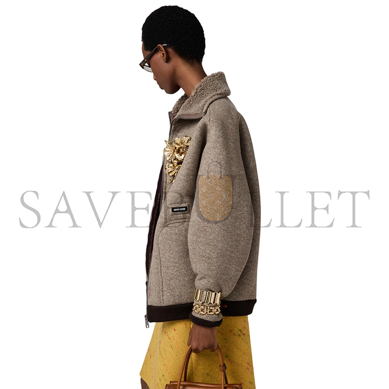 MIU MIU COTTON FLEECE ZIPPER BLOUSON JACKET ML1369